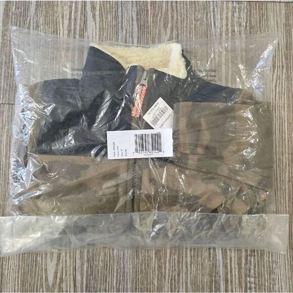 Carter's Camo Sherpa Jacket Quarter Zip Boys Size 5 Green Black Brown Brand New - Picture 2 of 5